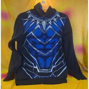 New Marvel Youth Boys Black Panther Full-Zip Costume Hoodie‎ Size Large